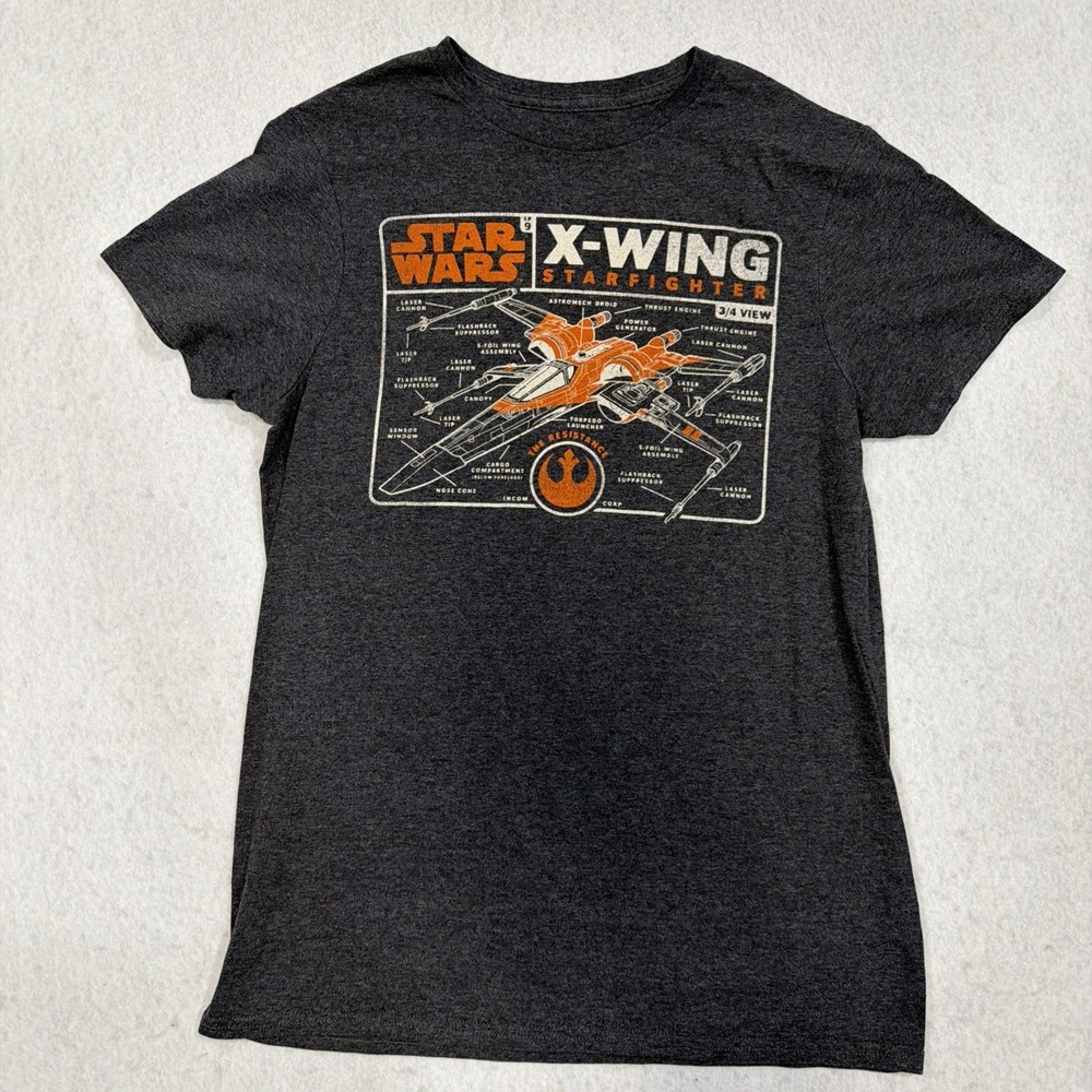 Star Wars X- Wing T-Shirt Unisex Small Gray Movie Tee